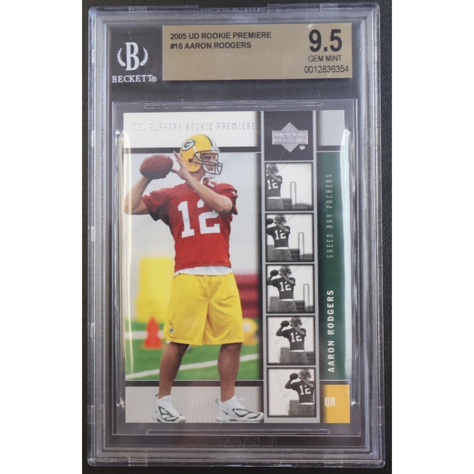 Aaron Rodgers 2005 Upper Deck Rookie Premiere RC #16 BGS 9.5