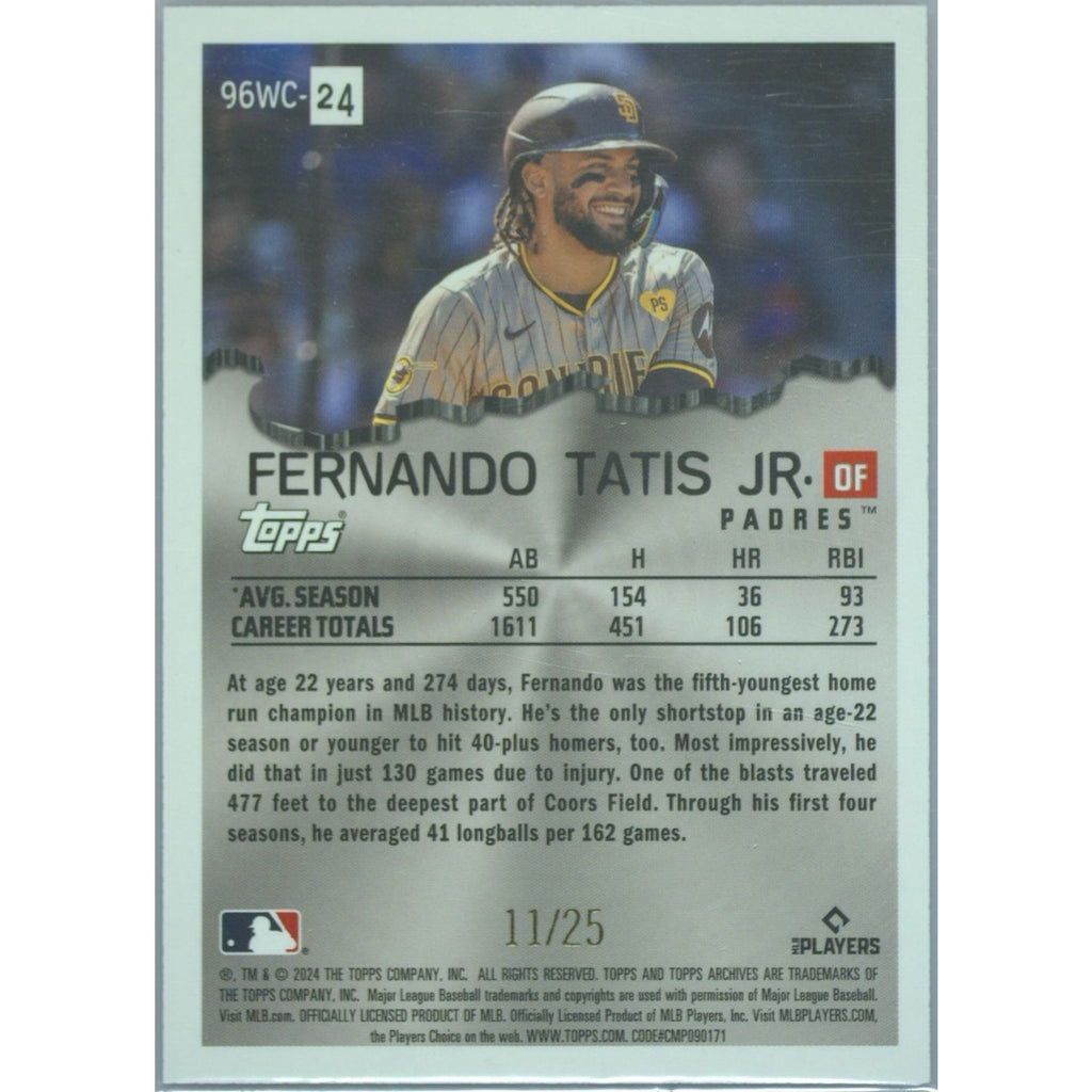 2024 Topps Archives Fernando Tatis Jr Wrecking Crew Padres Red Foil /25 Padres