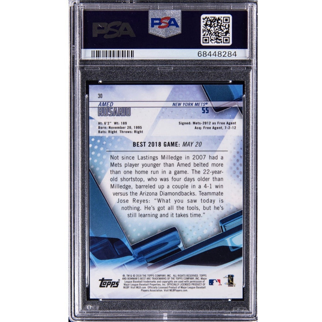 2018 Amed Rosario Superfractor 1/1 Rookie Topps Finest PSA 10 #30 Mets Baseball