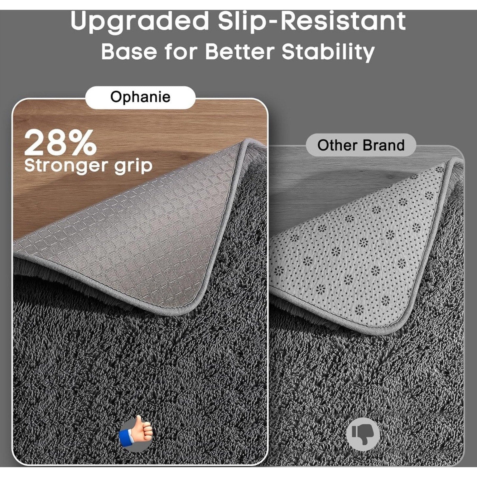 Ophanie Area Rugs for Bedroom Living Room Grey Fluffy Fuzzy Shag 4X6 Indoor