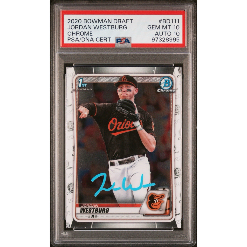 Jordan Westburg 2020 Bowman Draft 1st Chrome PSA 10 DNA Auto 10 Rookie #BD111