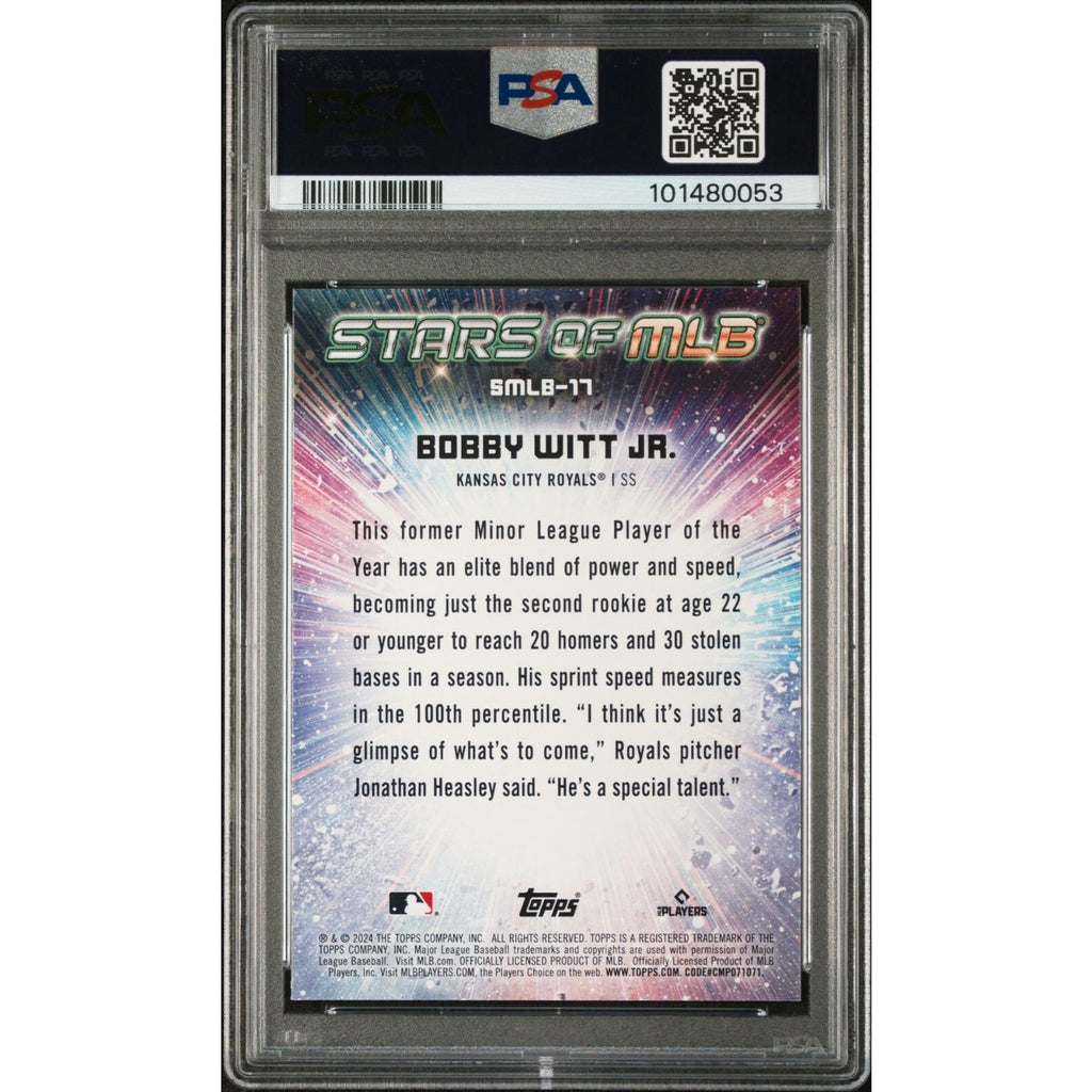 Bobby Witt Jr. 2024 Topps Stars Of MLB Card #SMLB17 PSA 10 Gem Mint Royals