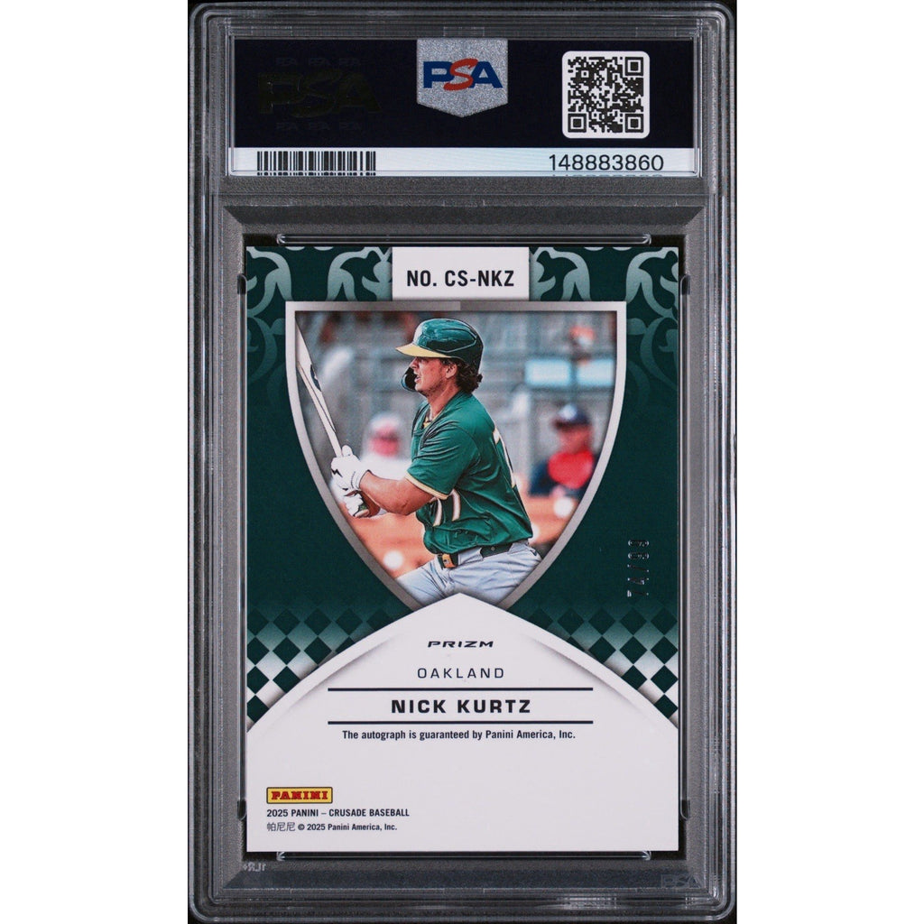 2025 PANINI CRUSADE Signatures #CS-NKZ NICK KURTZ /99 PSA 9 Mint Athletics