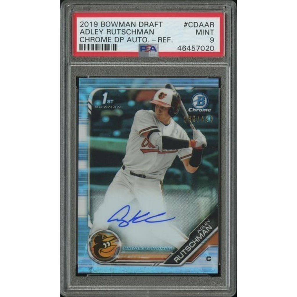 Adley Rutschman 2019 Bowman Chrome Draft 1st Auto Refractor /499 #CDA-AR PSA 9