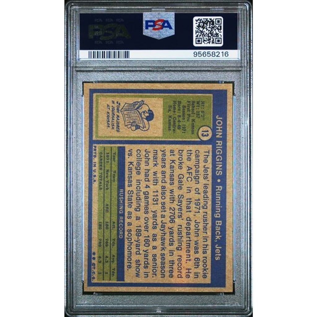 John Riggins 1972 Topps Rookie #13 RC Vintage PSA 6 Redskins HOF