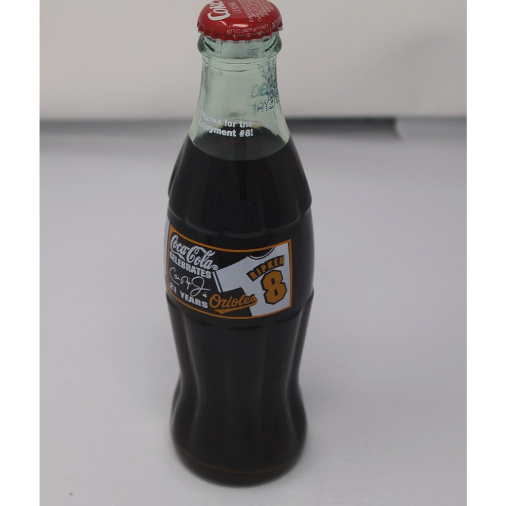 Glass Coca-Cola bottle included with Cal Ripken Jr collectors edition set