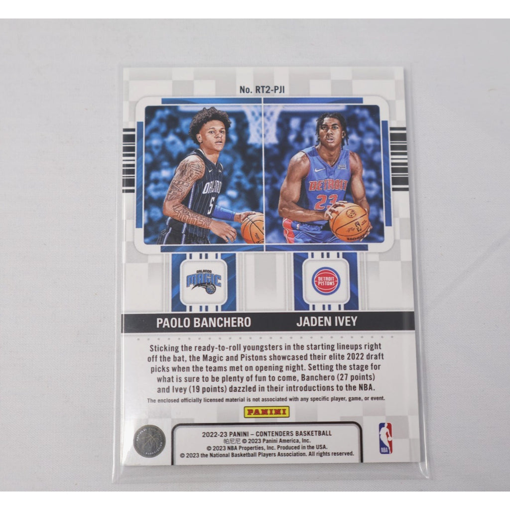 Rookie Ticket Dual Swatches 2022-23 Contenders Paolo Banchero Jaden Ivey RC Mint