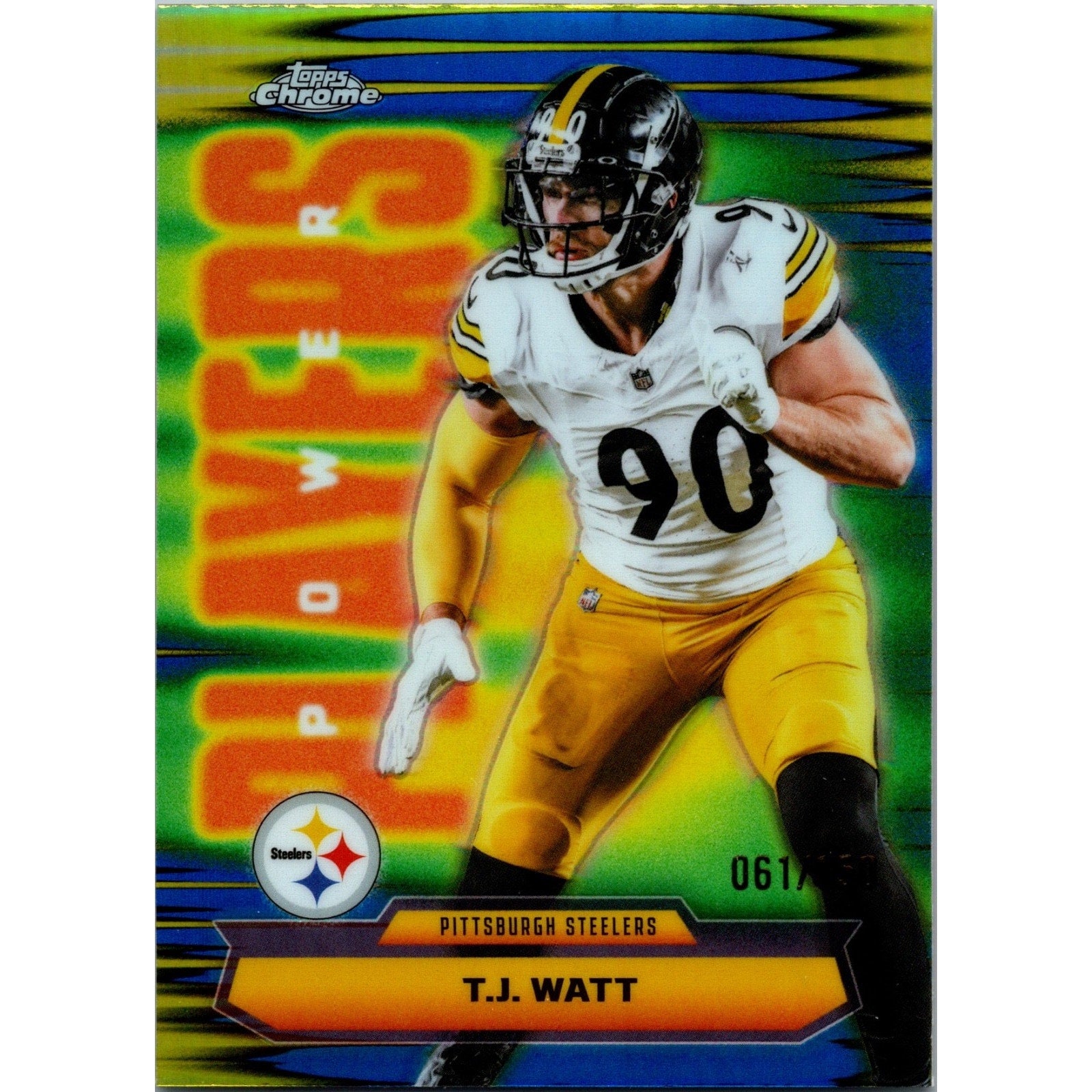 T.J. Watt 2025 Topps Chrome Football Power Players /150 Blue #PP-39