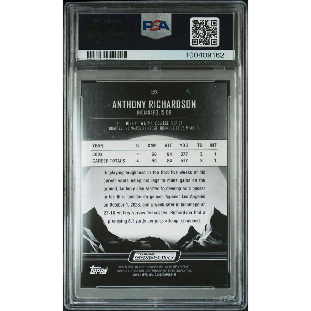 2023 Topps Composite Midnight Anthony Richardson Colts /47 Moon Beam #322 PSA 9