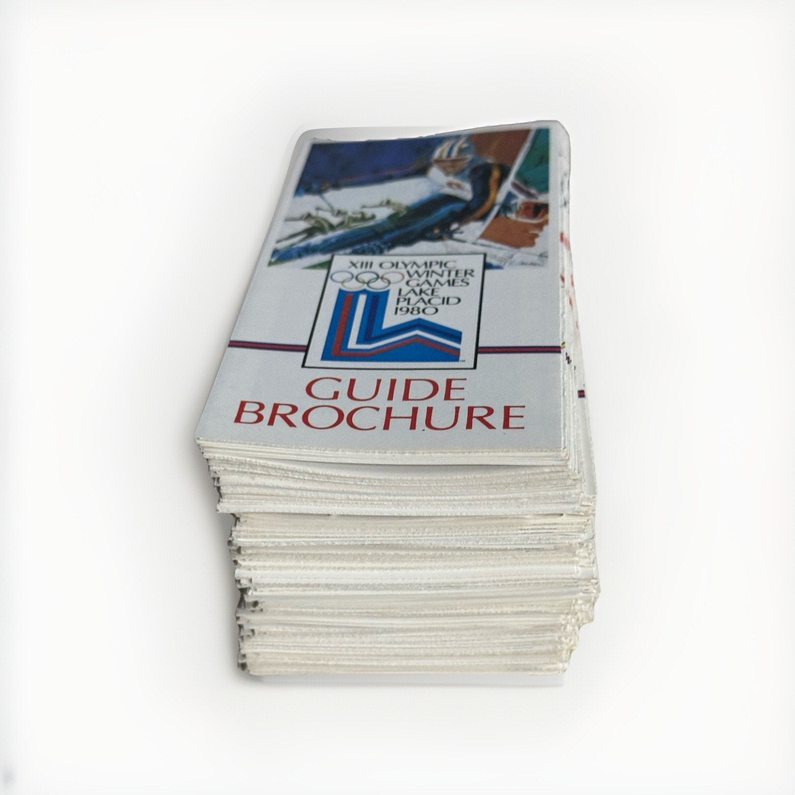 Lot Of 50 1980 XIII OLYMPIC WINTER GAMES LAKE PLACID GUIDE BROCHURE Fold Booklet