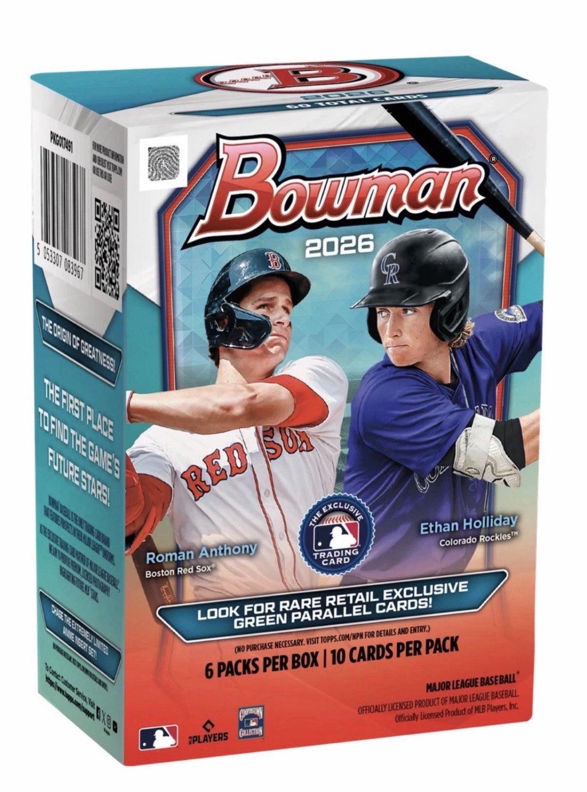 2026 BOWMAN BASEBALL VALUE BLASTER BOX (60 Cards) w/Chrome MLB Brand New