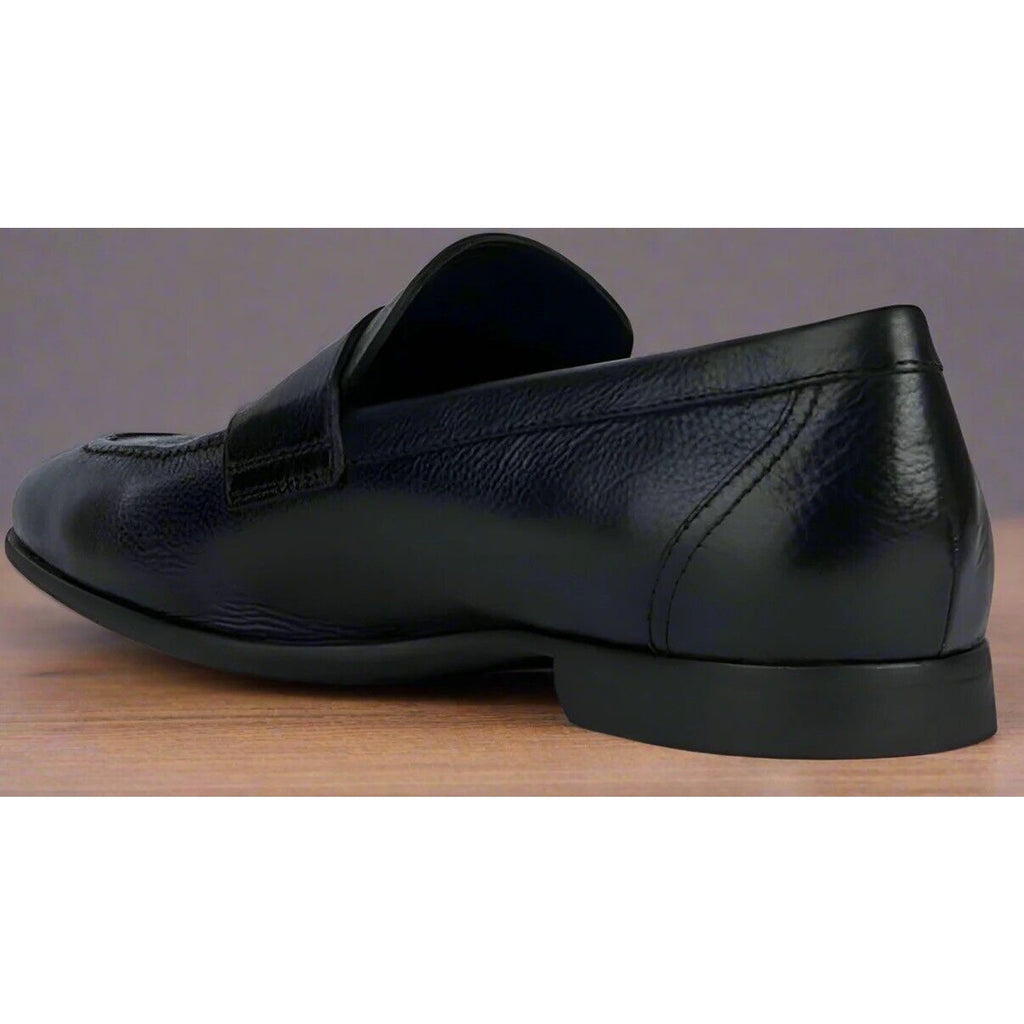 Geox Mens Dress Shoe Breathable U Sapienza A Leather Black Loafer Heel Light