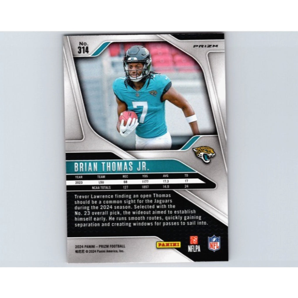 Brian Thomas Jr 2024 Panini Prizm Rookies #314 Lazer Prizm (RC) Orange Laser