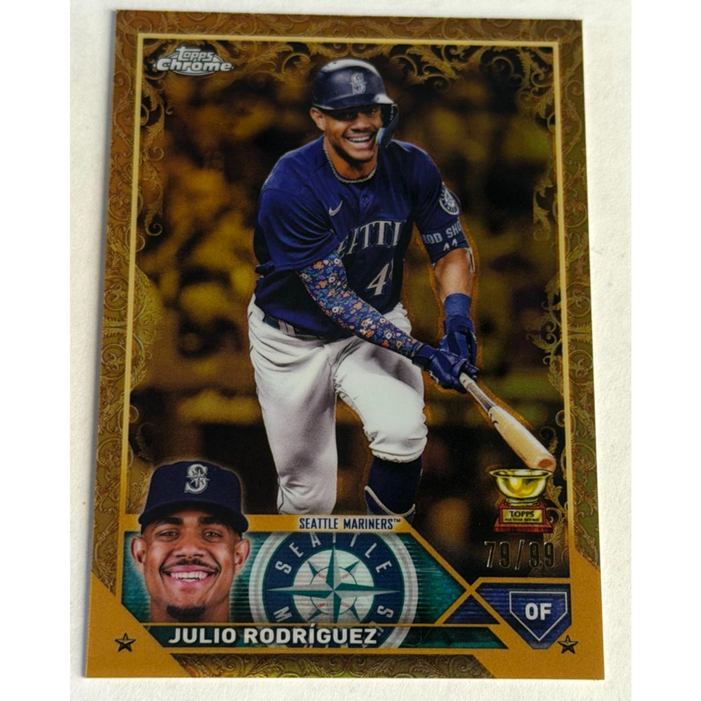 Julio Rodriguez 2023 Topps Gilded #150 Gold Etch /99 Mariners Rookie All Star