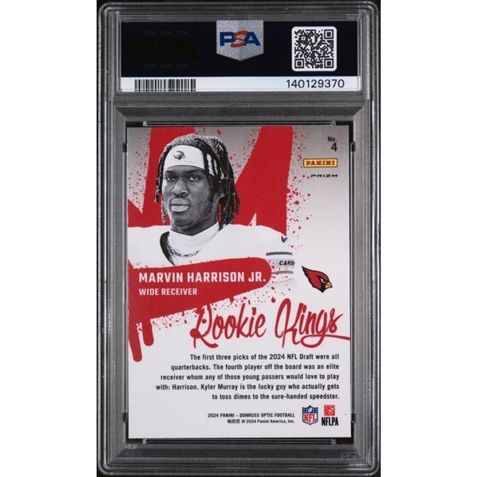 Marvin Harrison Jr 2024 Donruss Optic Rookie Kings RC #4 PSA 10 Gem MT