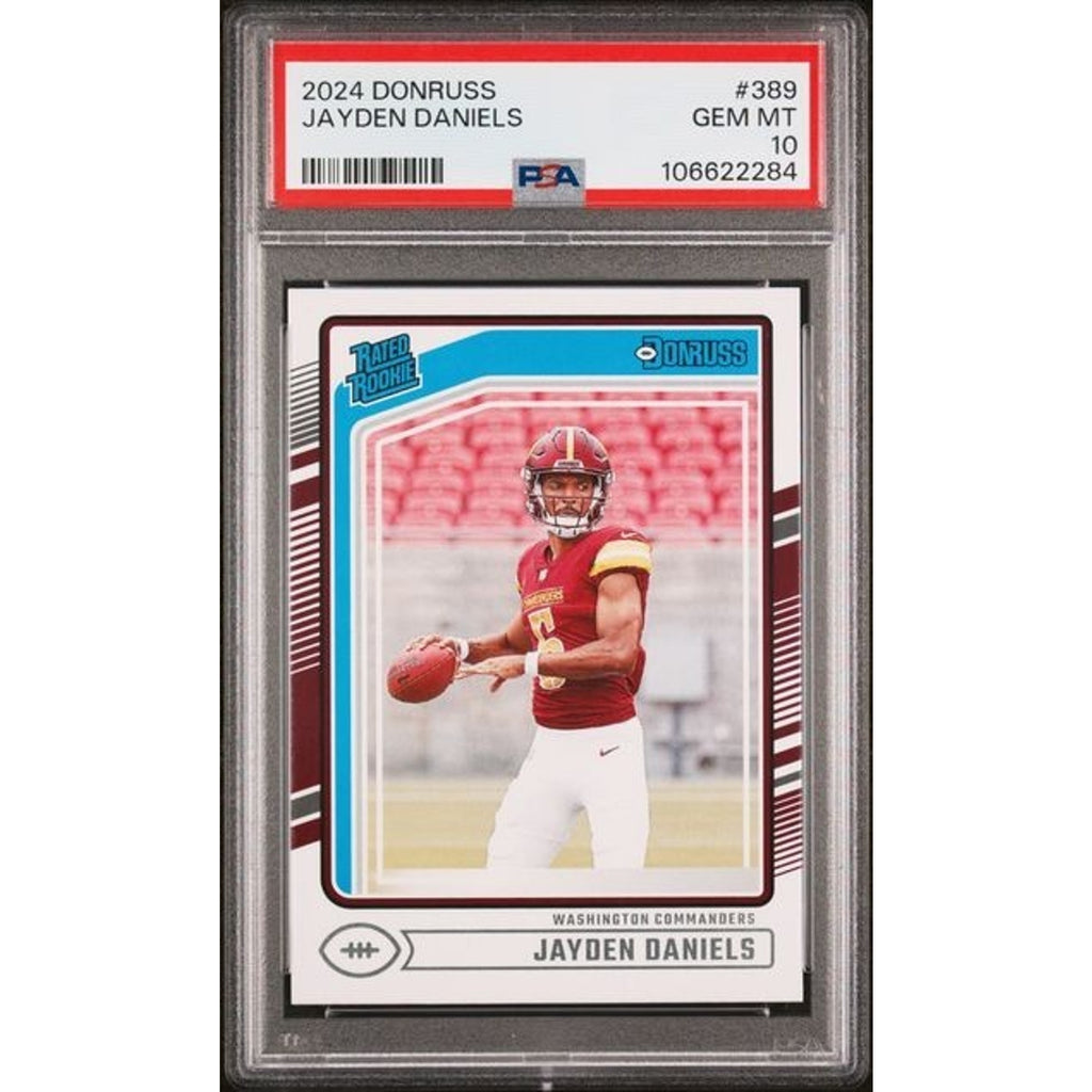 Jayden Daniels 2024 Donruss Rated Rookie #389 PSA 10