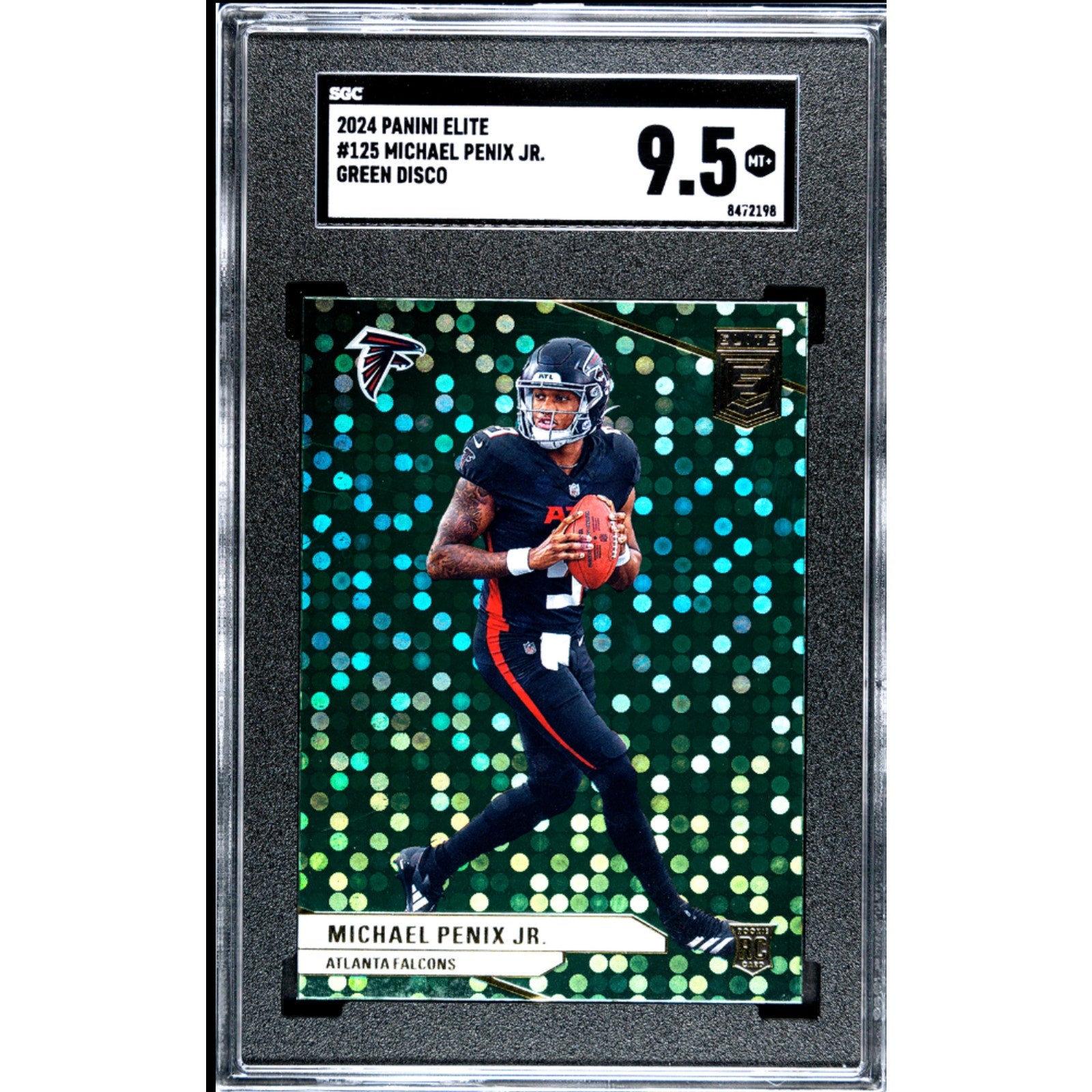 2024 Donruss Elite Michael Penix JR. Green Disco #125 SGC 9.5 Falcons Rookie