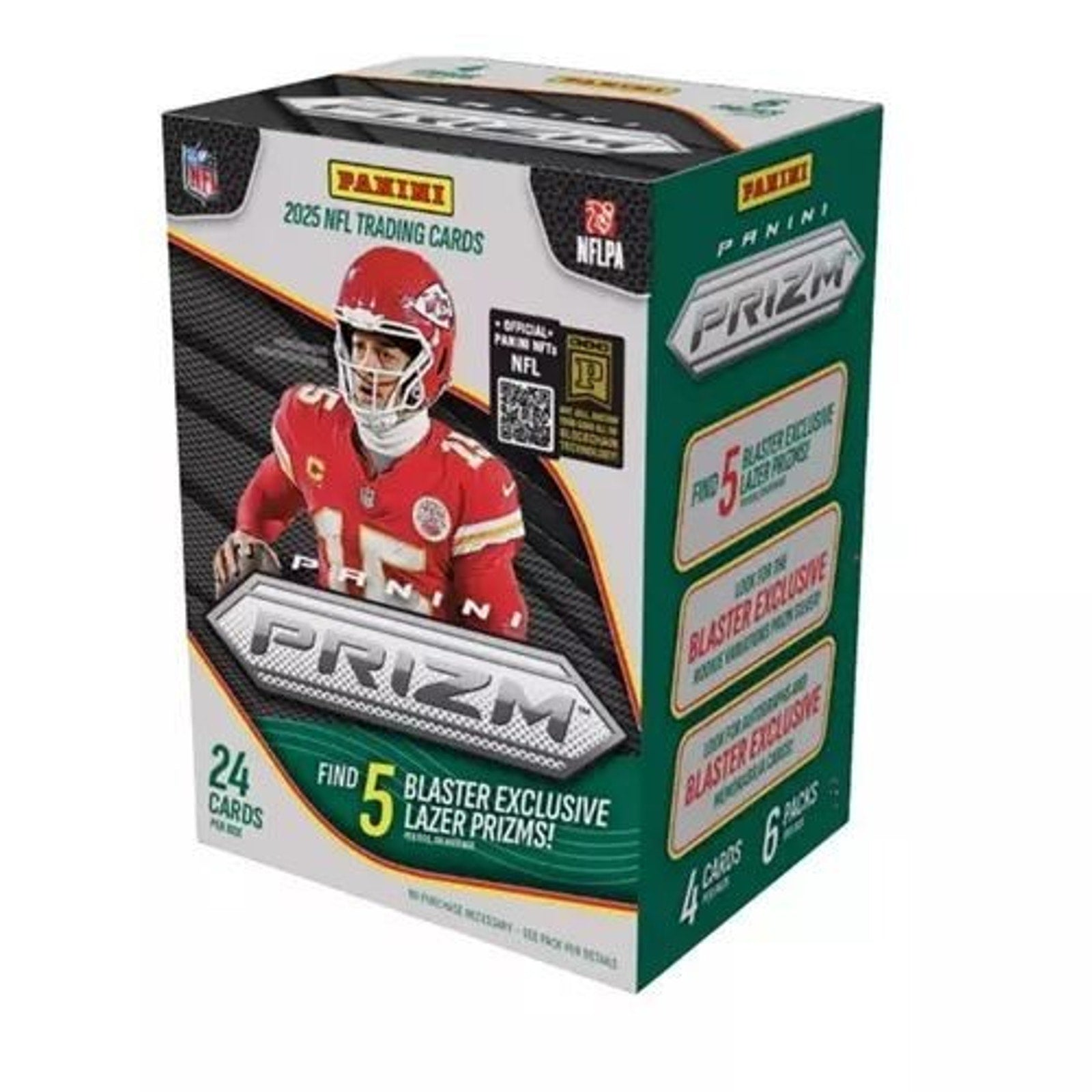 2025 Panini Prizm Football NFL Blaster Box factory sealed retail box with 24 cards and exclusive laser prizms