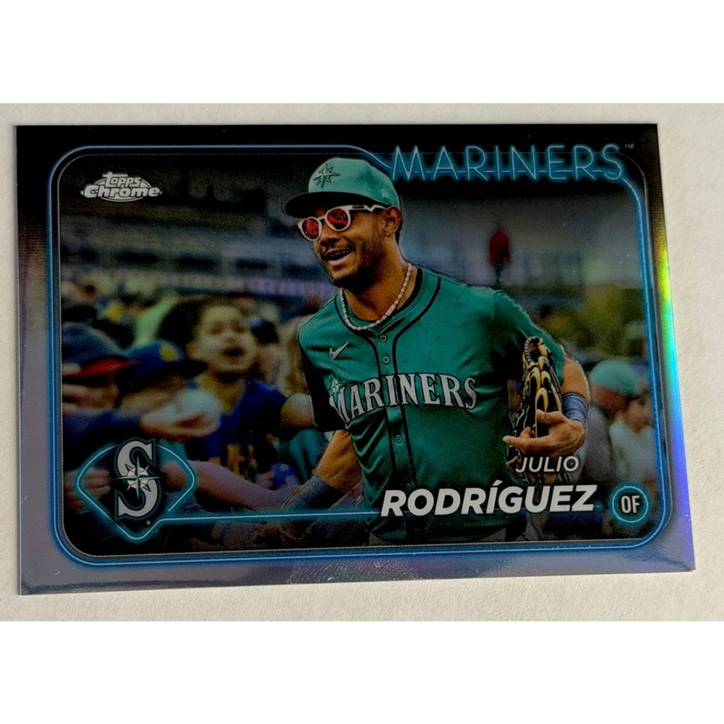 JULIO RODRIGUEZ 2024 Topps Chrome PHOTO VARIATION REFRACTOR SP Mariners #300
