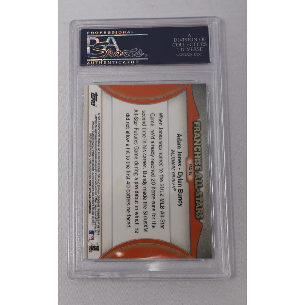 Back view of 2012 Bowman Chrome Franchise All-Stars Adam Jones Dylan Bundy PSA 10 trading card