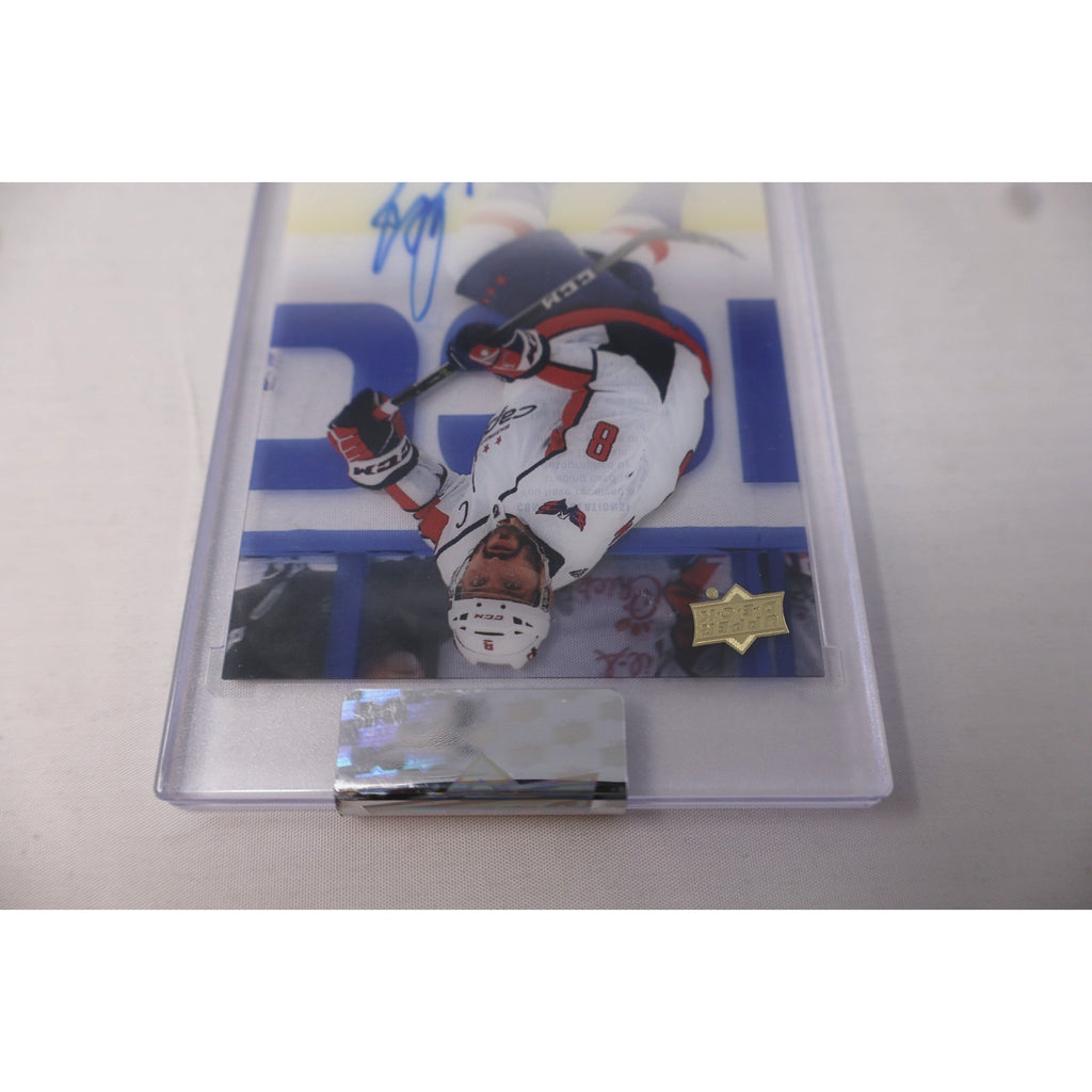 Rear view of 2022-23 Upper Deck Clear Cut Exclusives Alex Ovechkin auto card