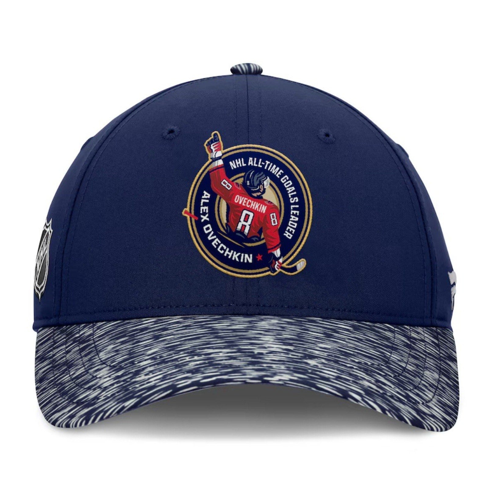 Front view of Alex Ovechkin Fanatics NHL scoring record adjustable cap
