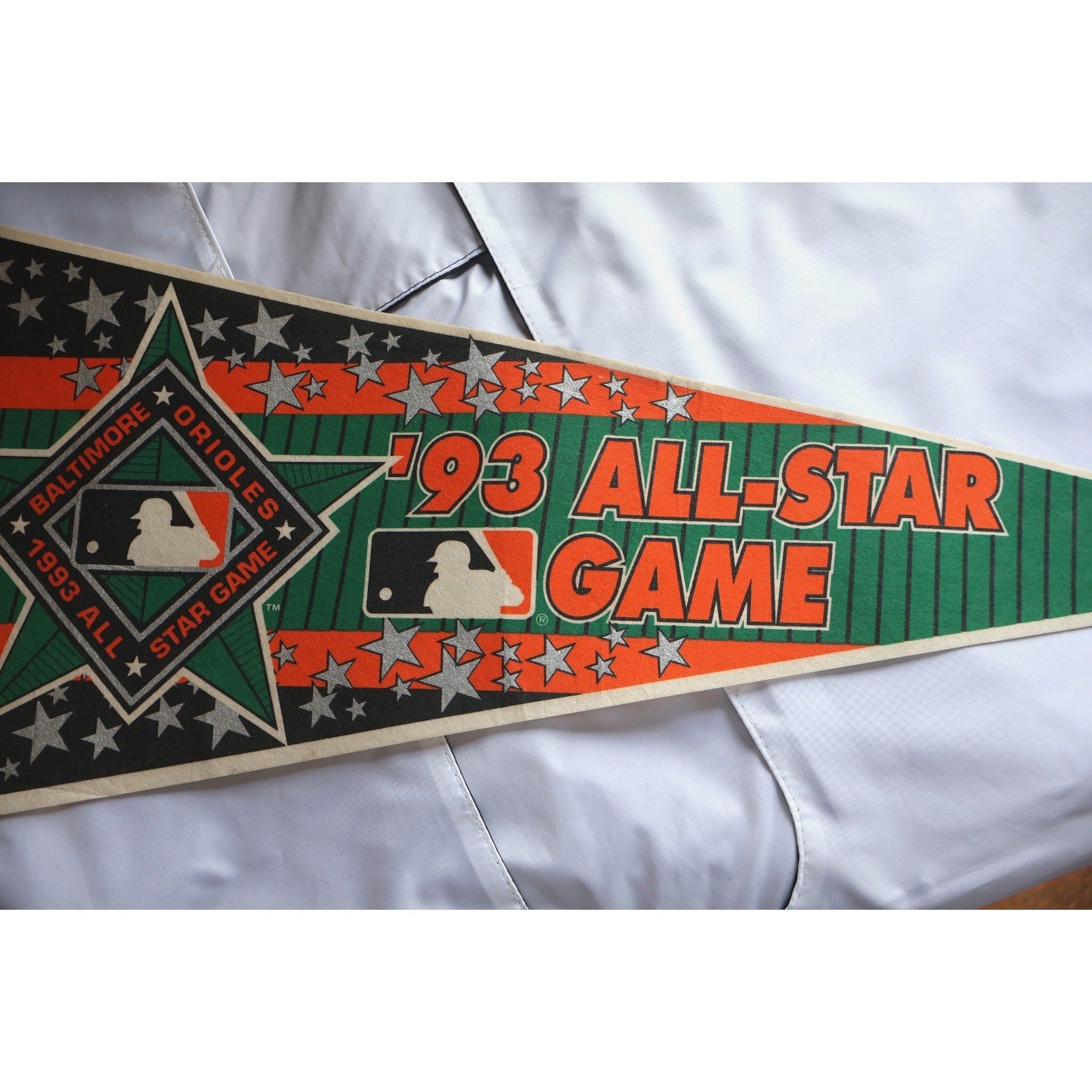 Center section of commemorative Baltimore Orioles All-Star Game pennant