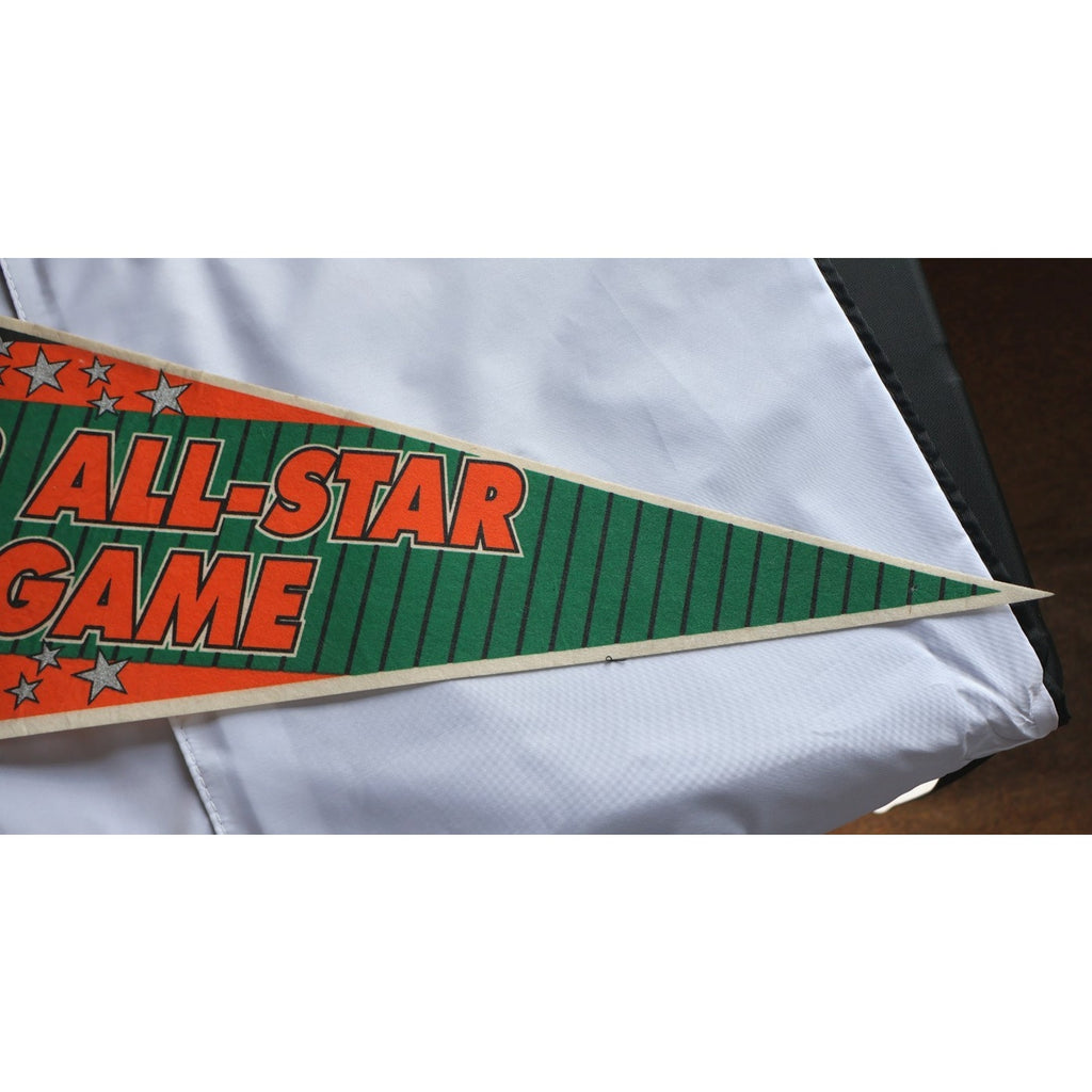 Pointed tip end of vintage WinCraft felt pennant with All-Star Game text