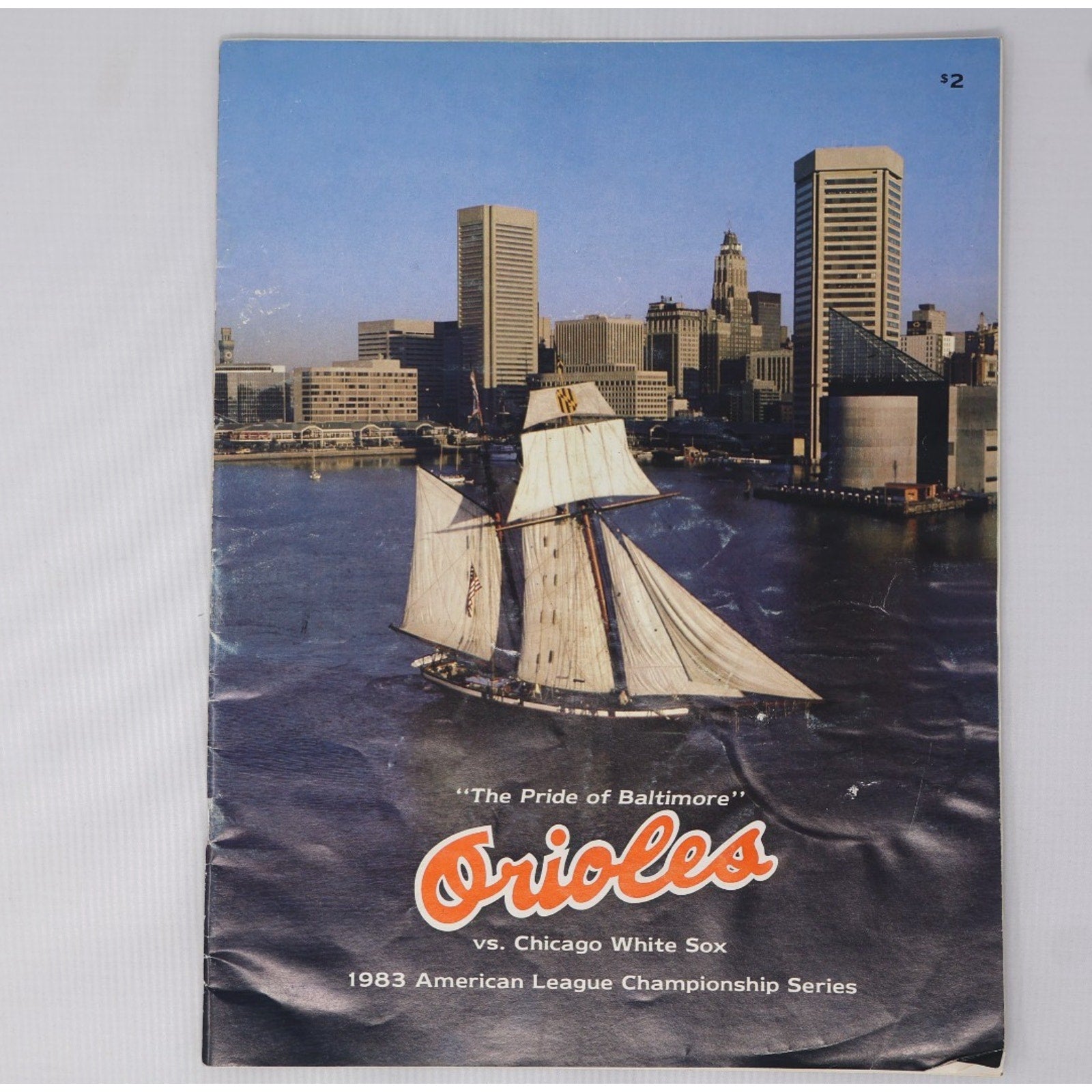 1992 Camden Yards Opening Day Baltimore Orioles commemorative program cover featuring skyline imagery