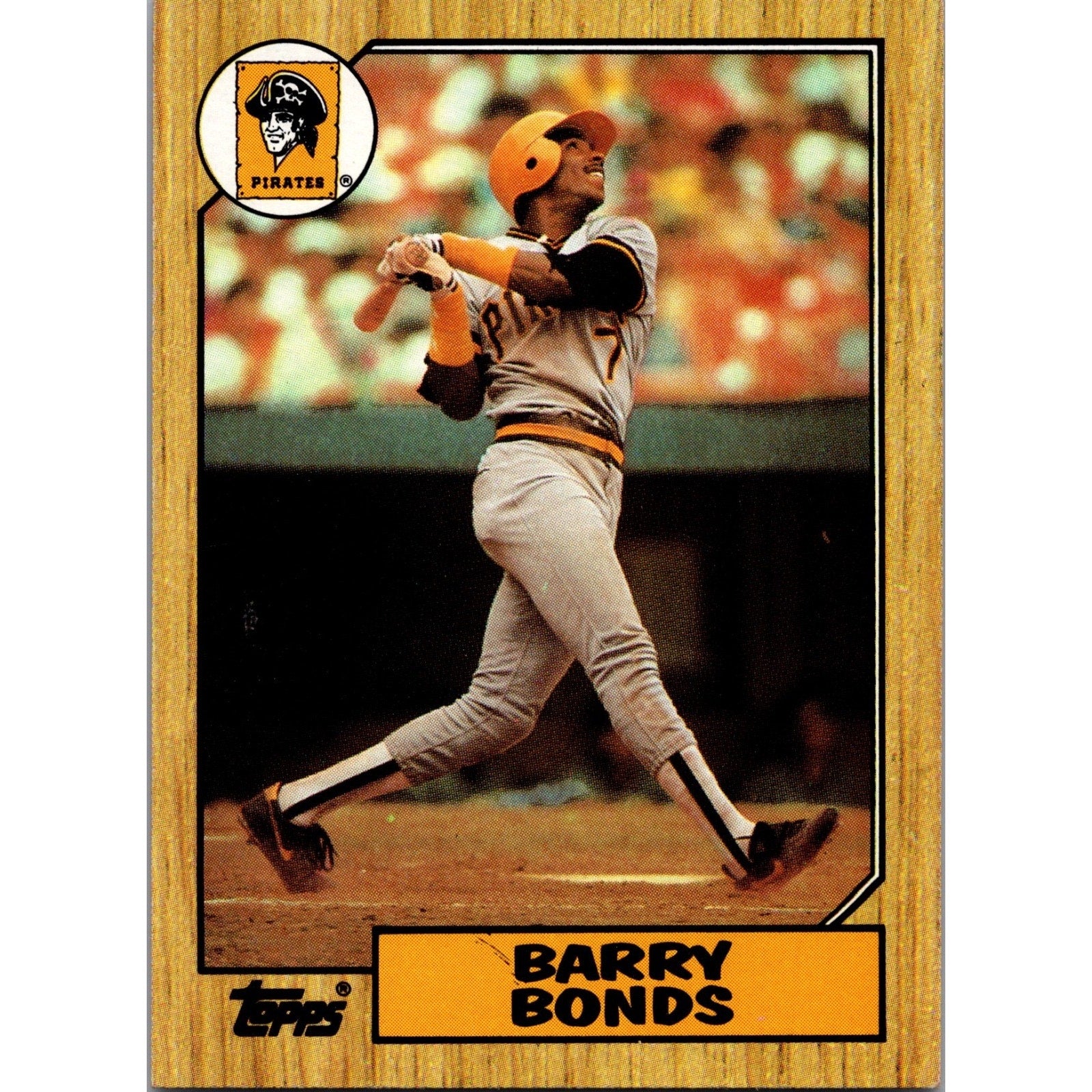 1987 Topps Barry Bonds rookie card #320 Pittsburgh Pirates baseball card front view in near mint condition