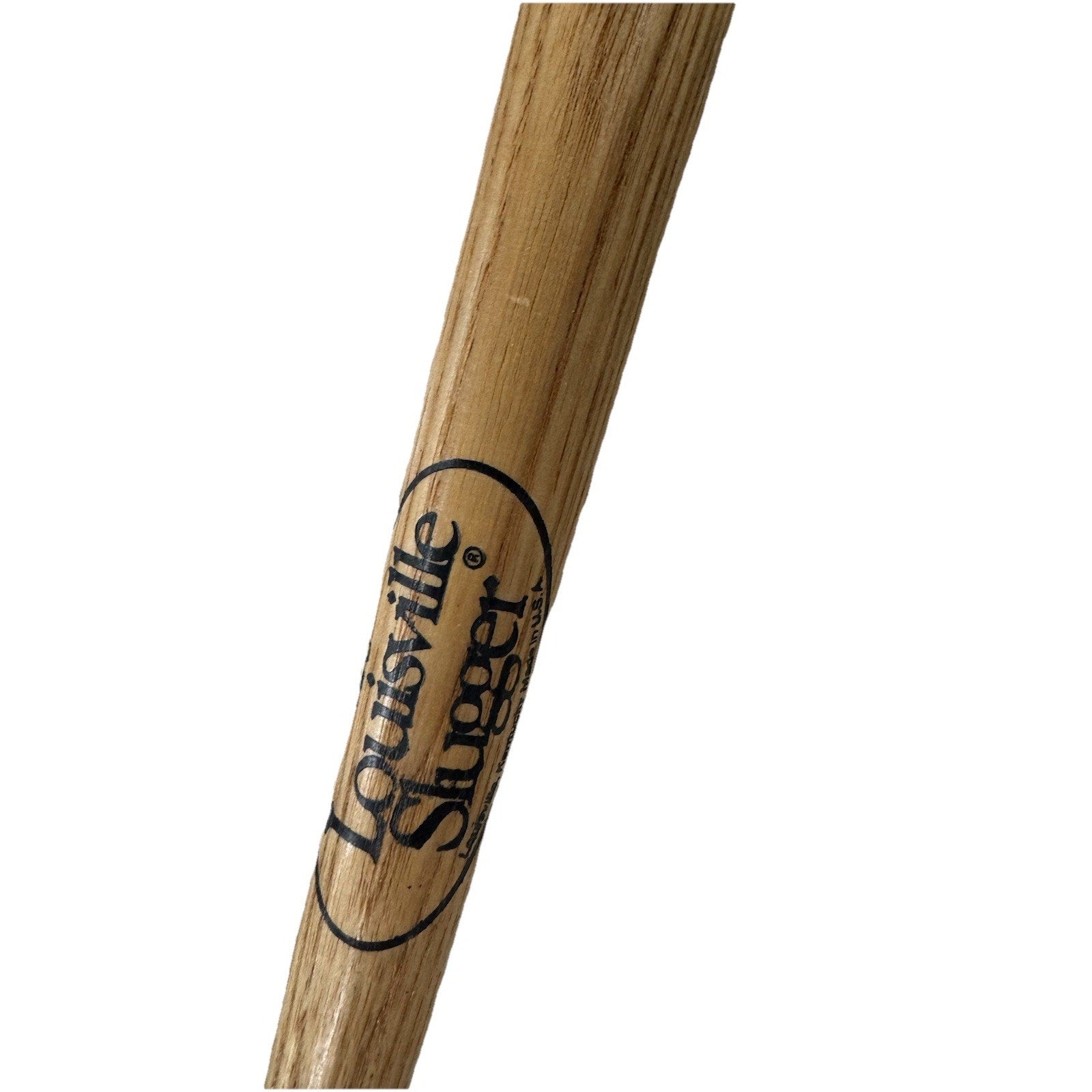Louisville Slugger logo branding on vintage souvenir mini bat