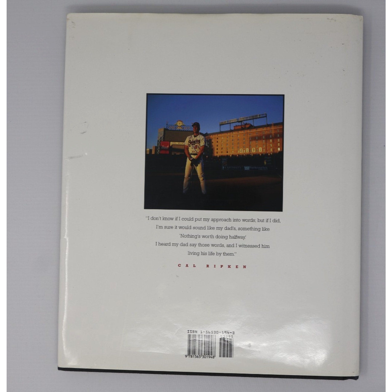 Back cover of “Cal On Cal” autobiography edited by Mark Vancil