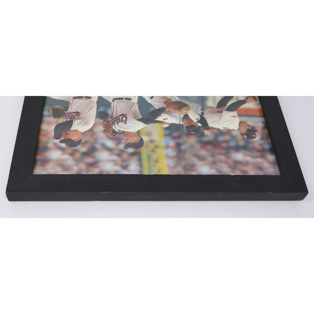 Angled top perspective of Cal Ripken Jr framed defensive action collectible