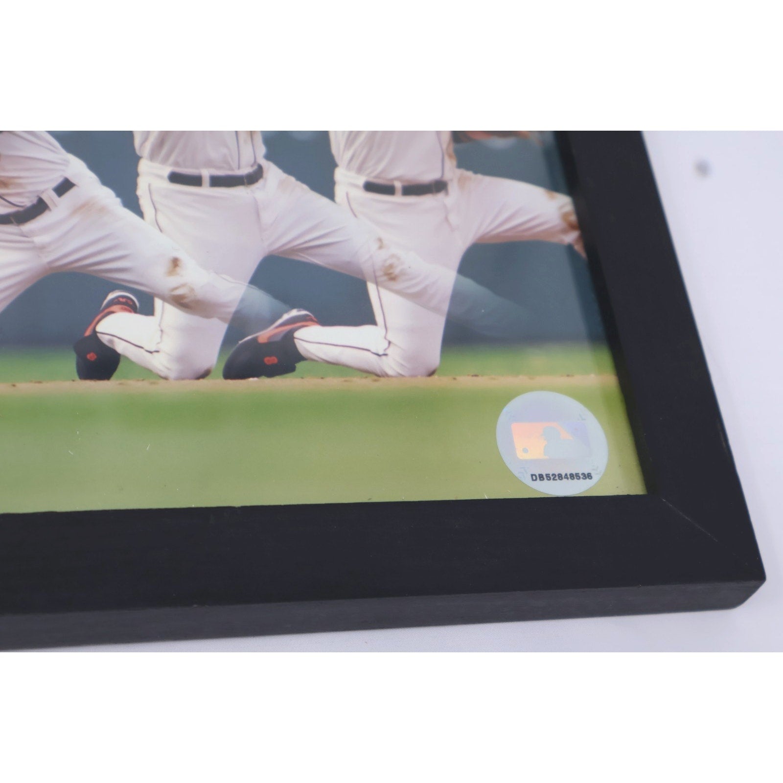 Detailed corner and frame view of Orioles collectible display piece