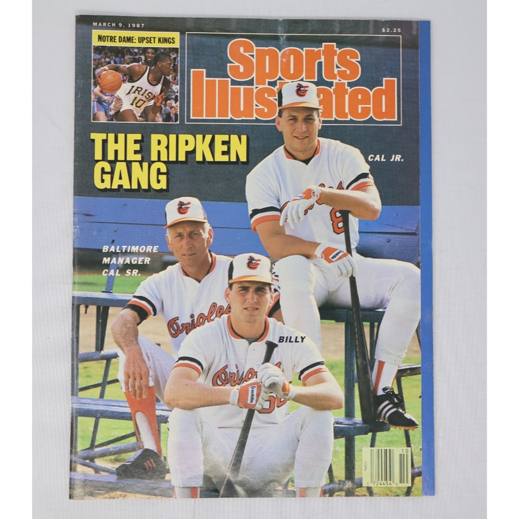 1987 Sports Illustrated magazine cover featuring Cal Ripken Jr and the Ripken family baseball collectible