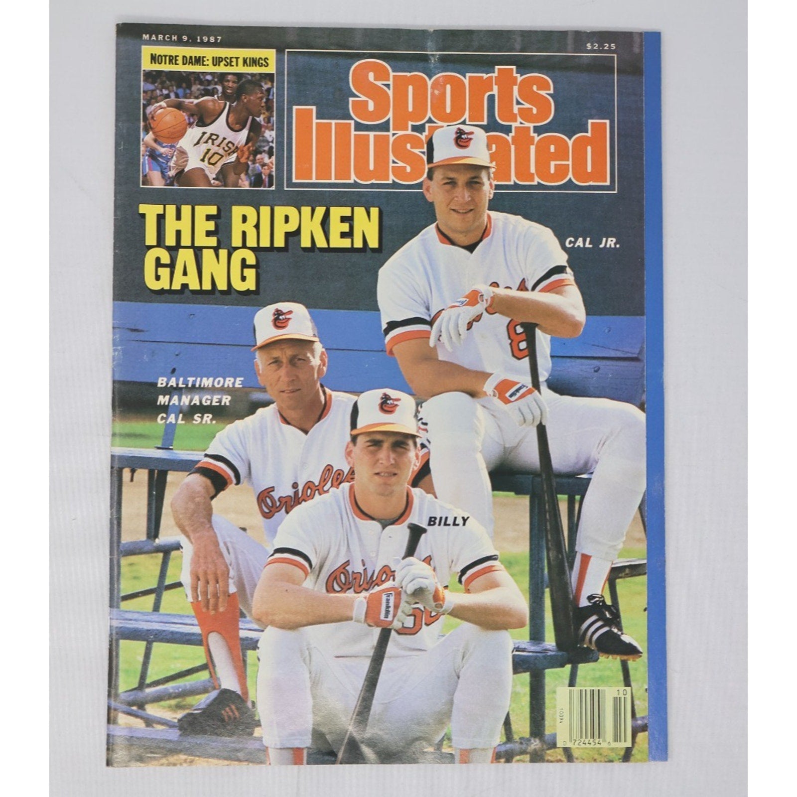1987 Sports Illustrated magazine cover featuring Cal Ripken Jr and the Ripken family baseball collectible
