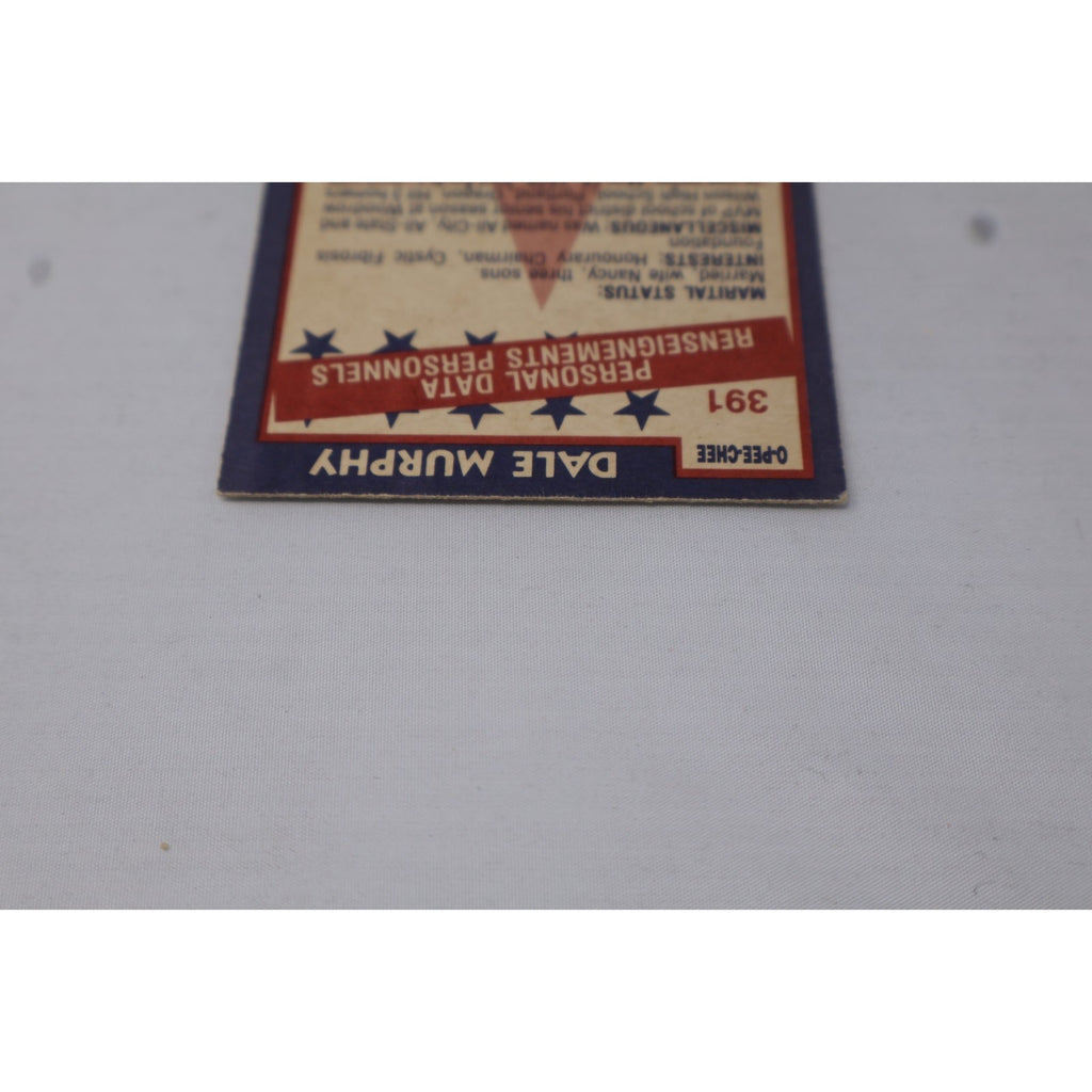 Additional rear detail view of 1984 O-Pee-Chee Dale Murphy card