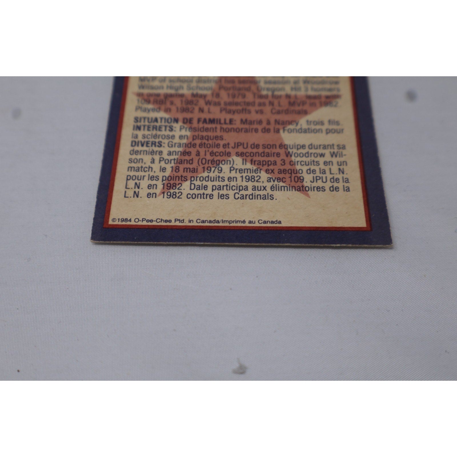 Close-up image highlighting vintage card edges, surface condition, and autograph detail