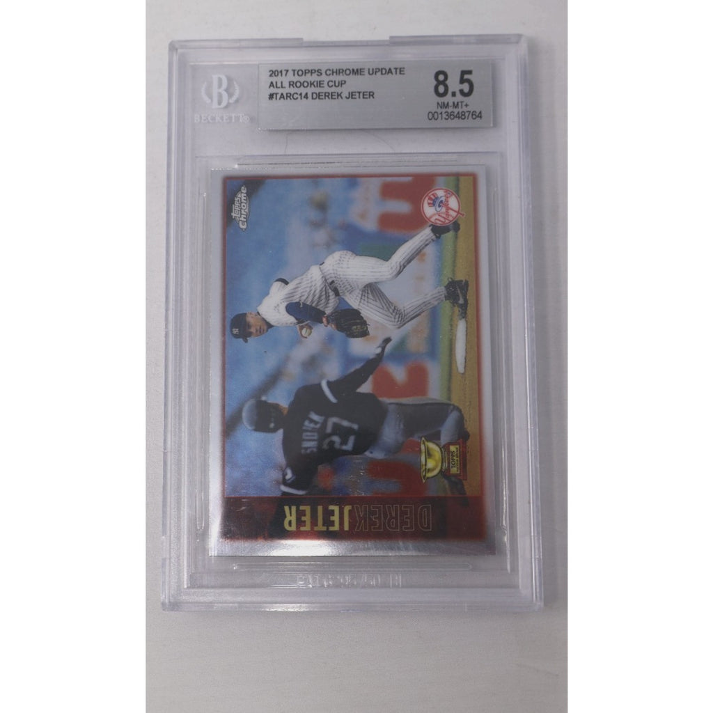 2017 Topps Chrome Update Derek Jeter All Rookie Cup card #TARC-14 graded BGS 8.5 featuring New York Yankees legend