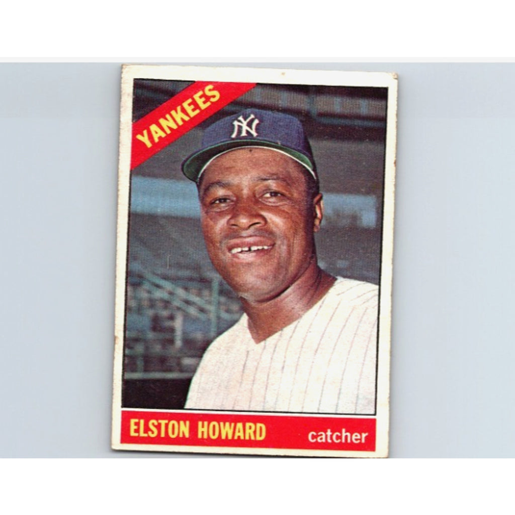 1966 Topps Elston Howard New York Yankees vintage baseball card front view
