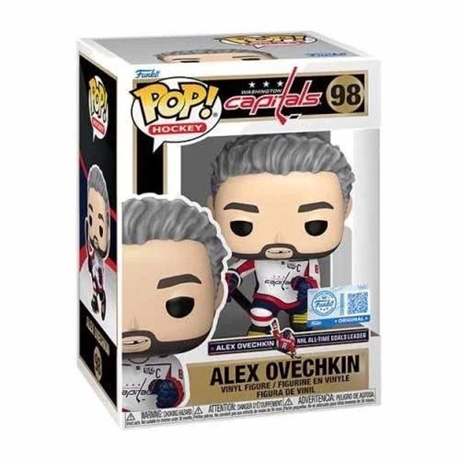 Funko Pop! Alex Ovechkin Fanatics Exclusive #98 vinyl figure in original display box with pop protector