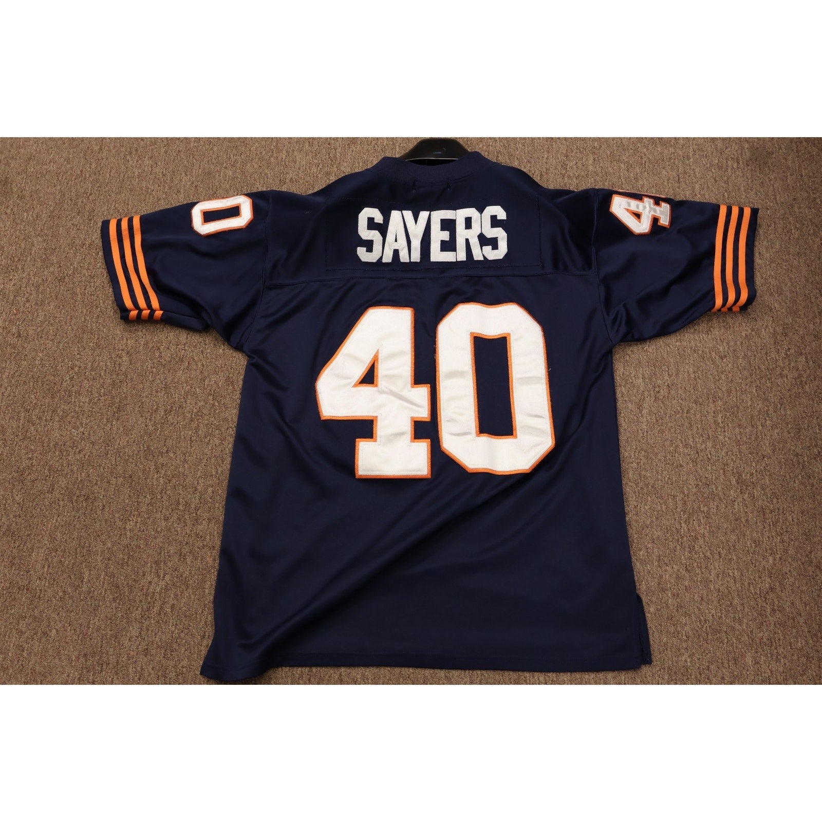 Front angled view of Gale Sayers Chicago Bears throwback jersey