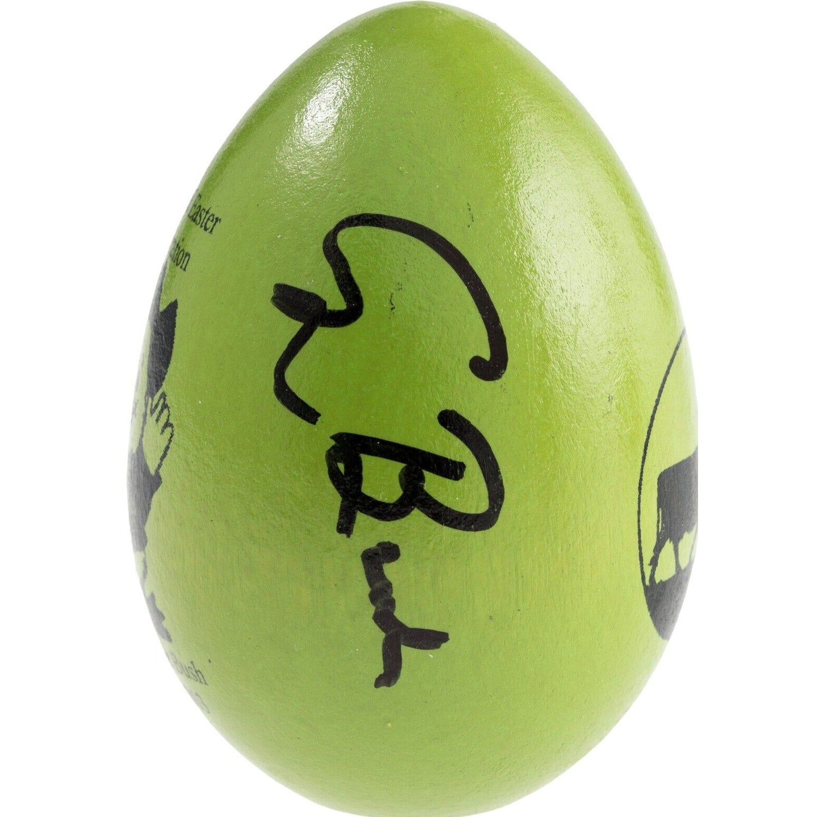 George H W Bush and Barbara Bush signed green commemorative Easter egg close-up view