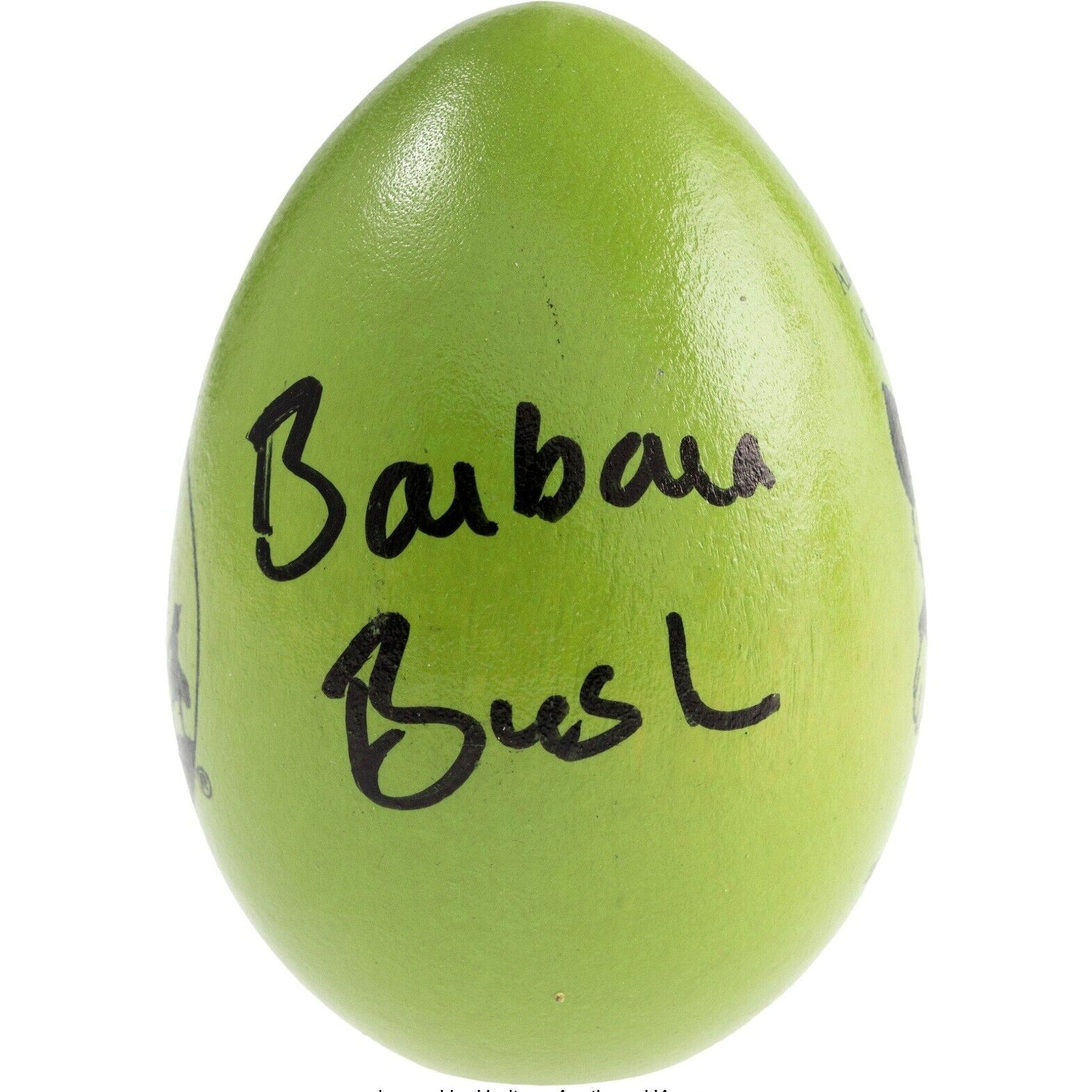 Barbara Bush autograph on 2003 commemorative George Bush Museum Easter egg