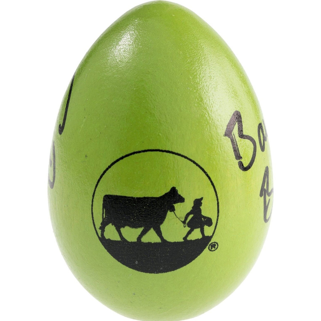 Cow silhouette artwork on George H W Bush and Barbara Bush signed green Easter egg