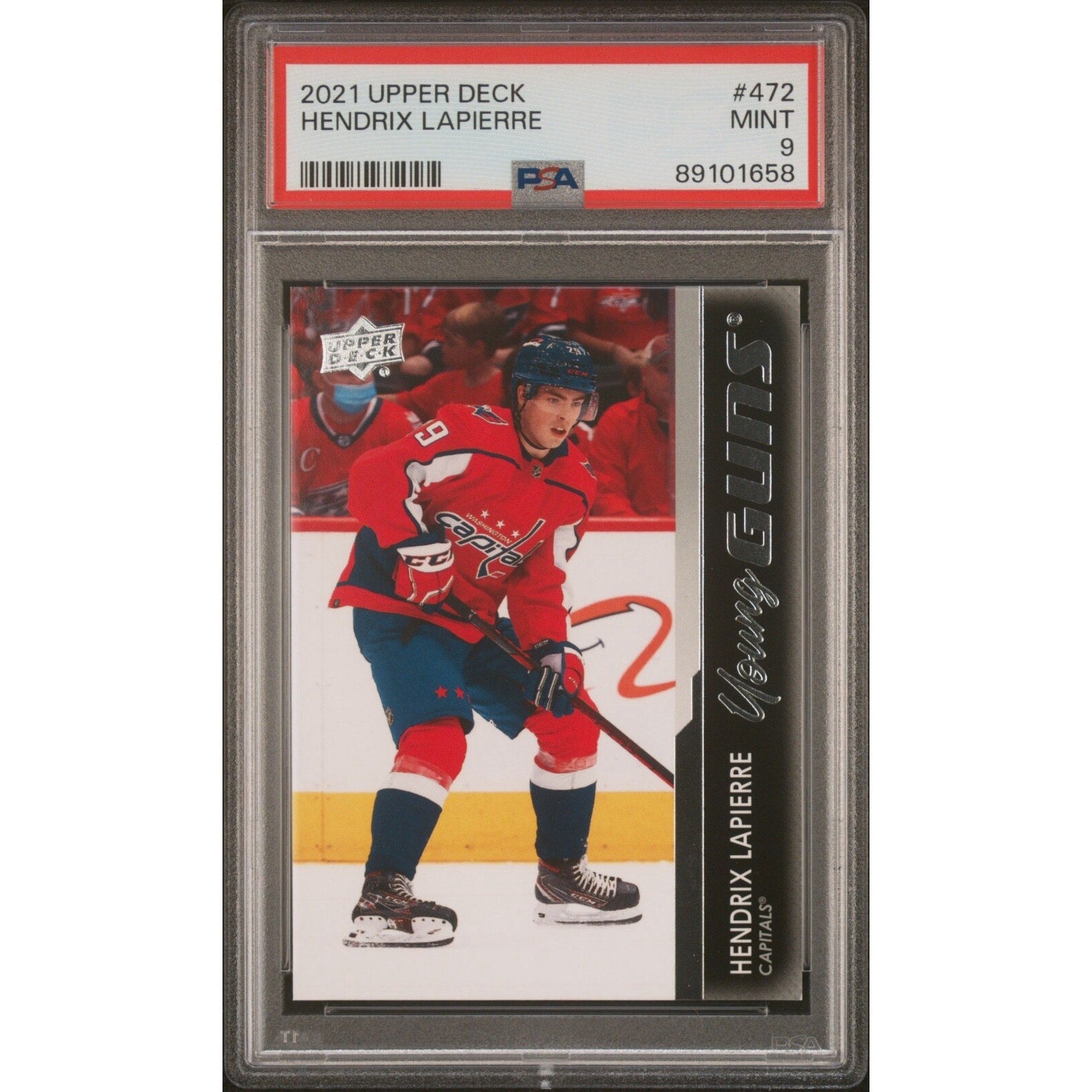 2021 Upper Deck Young Guns Hendrix Lapierre PSA 9 rookie card front