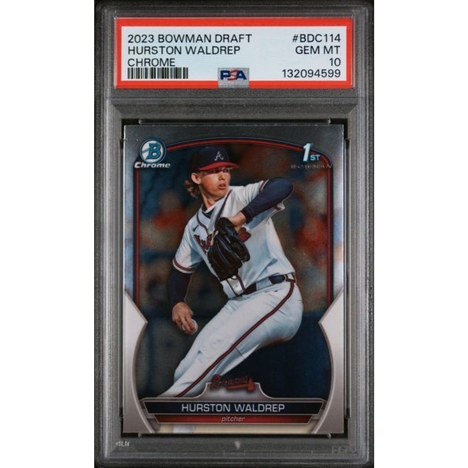 2023 Bowman Chrome Draft Hurston Waldrep 1st PSA 10 card front
