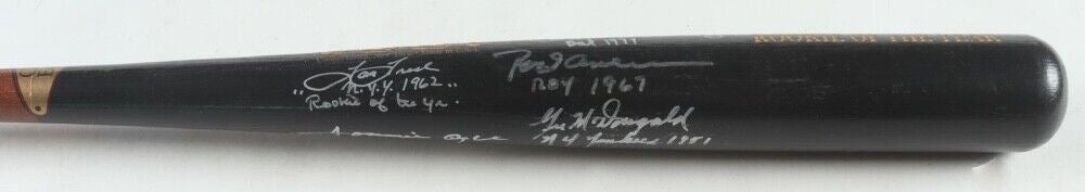 Rod Carew Eddie Murray 5 Auto ROY Cooperstown Baseball Bat Signed Inscrip JSA