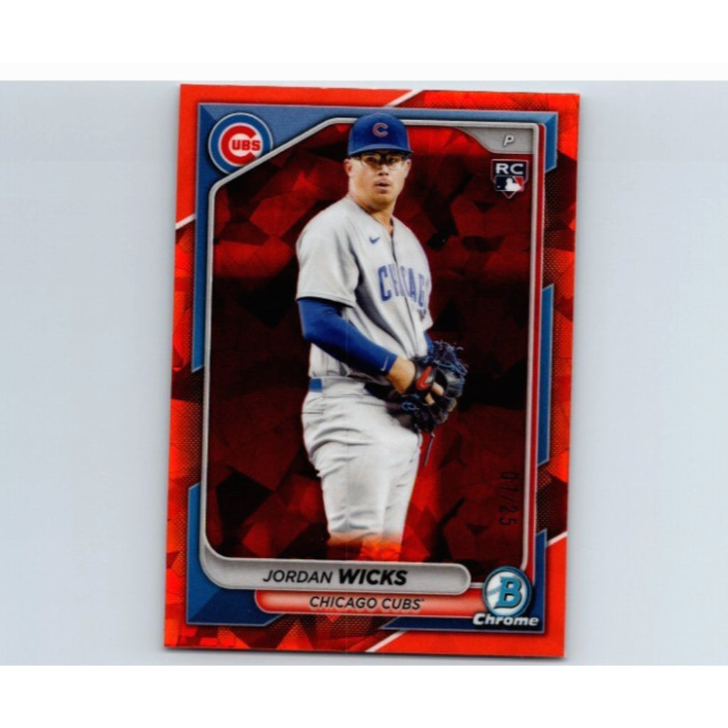 2024 Bowman Chrome Sapphire Jordan Wicks Orange Rookie card front view