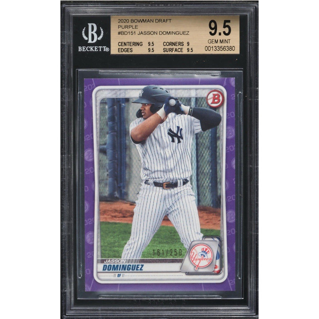 2020 Bowman Draft Jasson Dominguez Purple Prospect BGS 9.5 card front